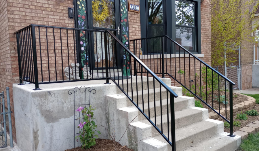 Black iron railing